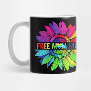 Free Mom Hugs Lgbt Pride Mom Daisy Rainbow Flower Mother Day Mug